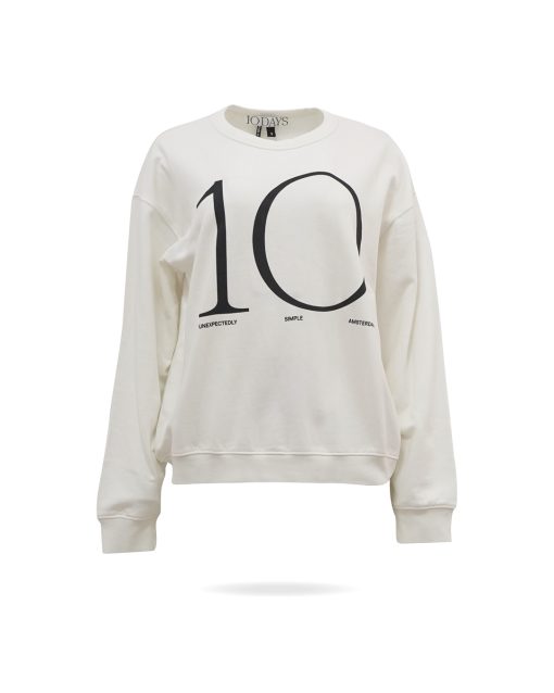 10 days sweater mit logoprint naturweiss 808 1002