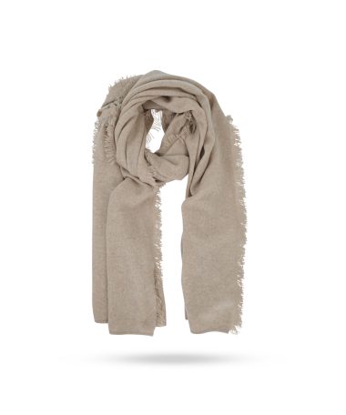 Mary Yve Cashmere Schal mit Fransen Camel 50334 738