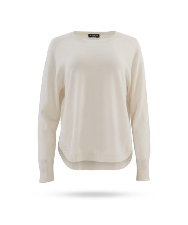 Repeat Cashmere Rundhals Pullover Naturweiss 1