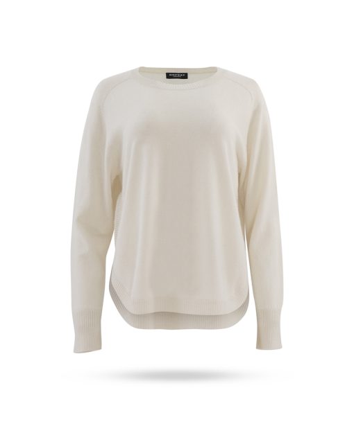 Repeat Cashmere Rundhals Pullover Naturweiss 1