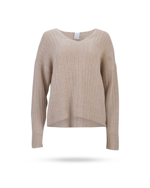 Mary Yve Cashmere Rippstrick Pullover Camel 50404