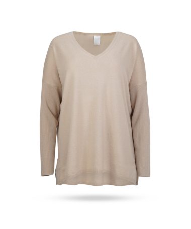 Mary Yve Cashmere V Pullover Beige 50487