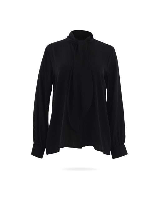 Repeat Seidenbluse mit Schuppe Schwarz 600610 1