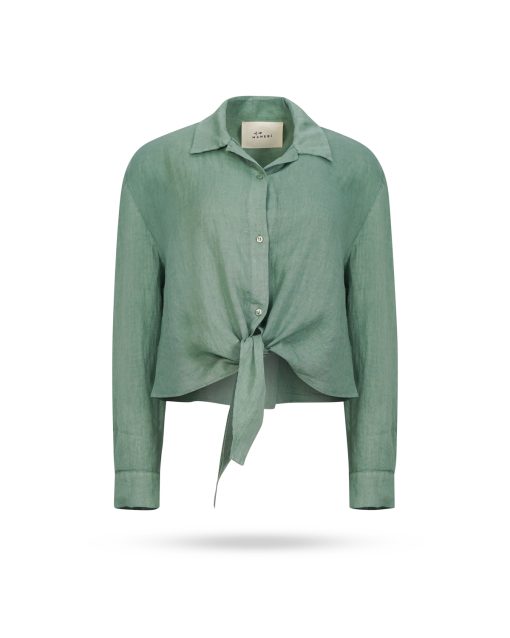 Manebi Linen Santos Shirt Mineral Green 1