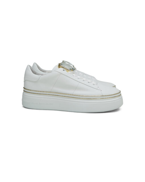 KennelSchmenger Elan Plateau Sneaker mit Schmuckstein Weiss 1