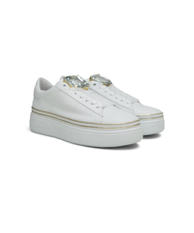 KennelSchmenger Elan Plateau Sneaker mit Schmuckstein Weiss 2