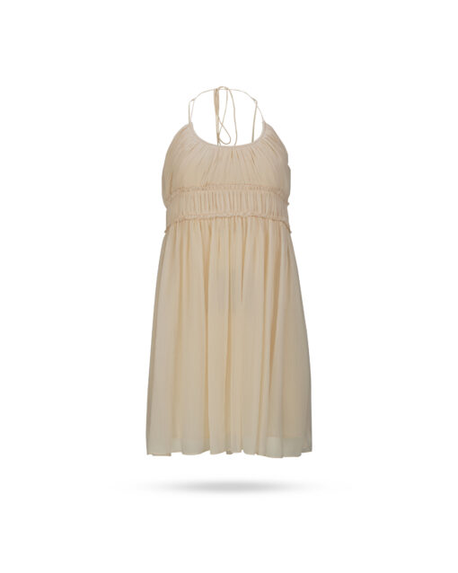 Patrizia Pepe Chiffon Kleid Vanille 2A2516 A061 1