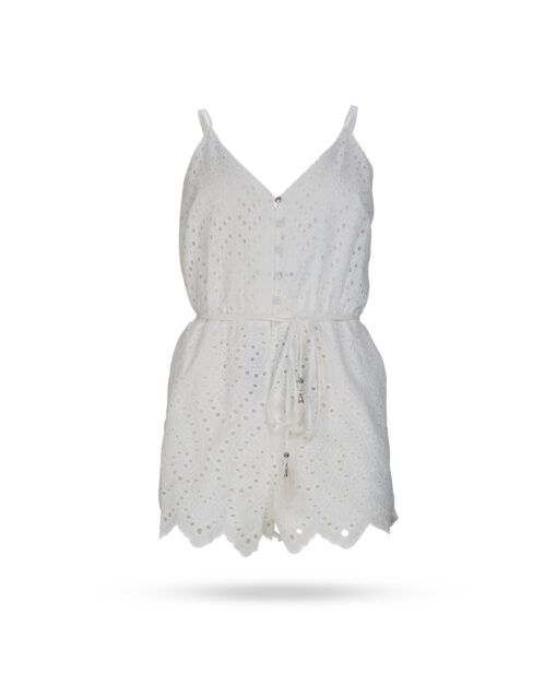 Patrizia Pepe Jumpsuit mit Lochstrickerei weiss 2T0032 A288 2