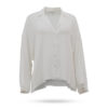 Patrizia Pepe Viskose Bluse V Ausschnitt Naturweiss 8C0649 A8I1