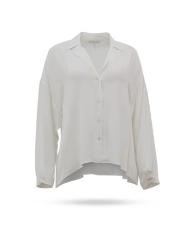Patrizia Pepe Viskose Bluse V Ausschnitt Naturweiss 8C0649 A8I1