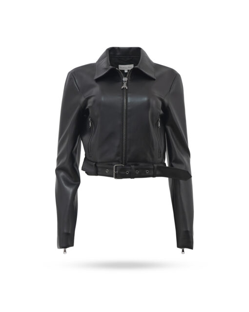 Patrizia Pepe Lederjacke verkurzt schwarz 8O0096 E005 1