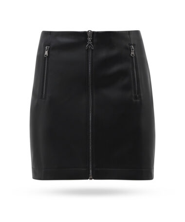 Patrizia Pepe Lederimitat Minirock Schwarz 8G0363 E005