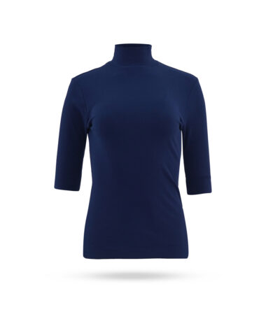 Penn Ink Rippshirt mit Stehkragen 12 Arm Royalblau