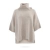 repeat grobstrick poncho pullover kreide 1