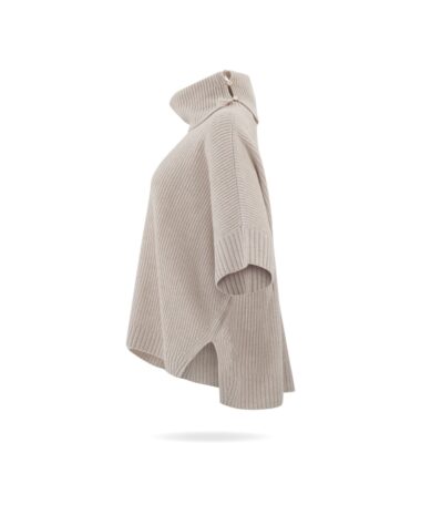 repeat grobstrick poncho pullover kreide 2