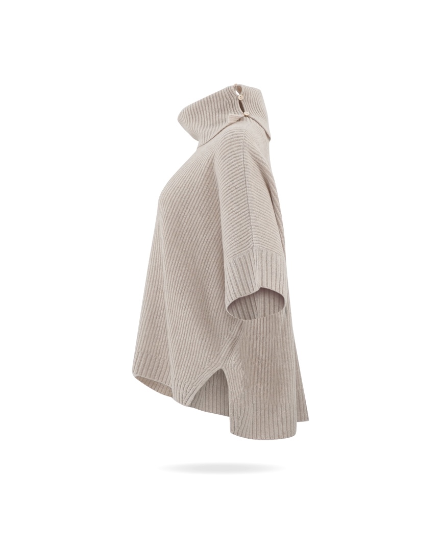 repeat grobstrick poncho pullover kreide 2