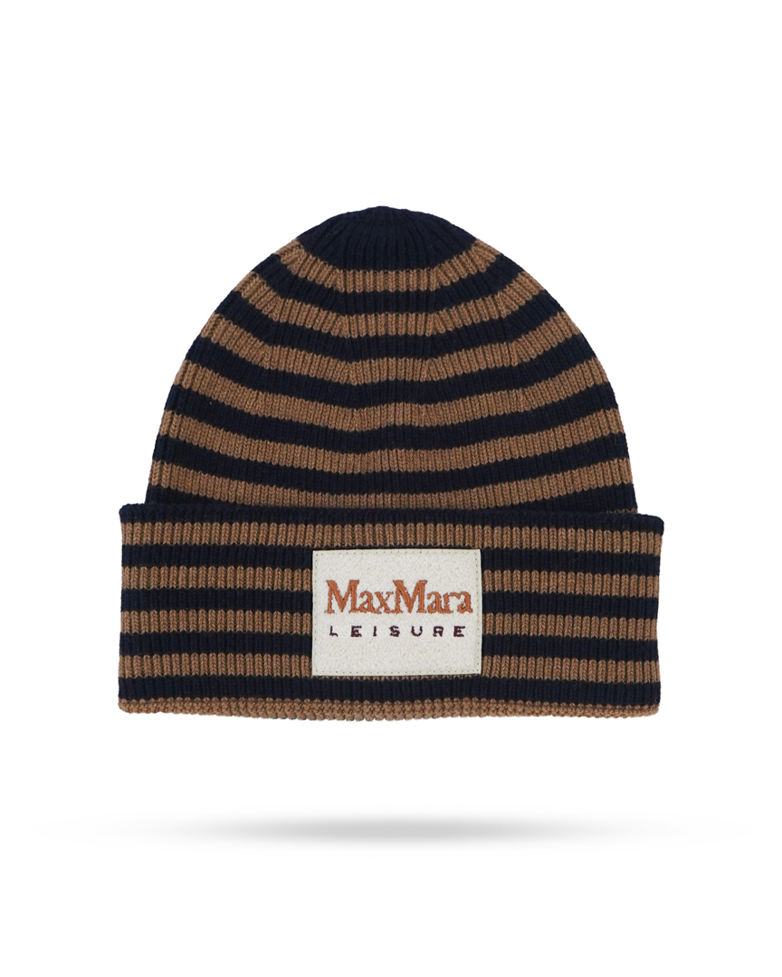 Max Mara Giunto Haube mit Logopatch Nougat