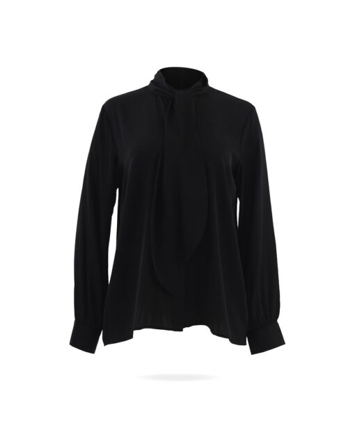 Repeat Seidenbluse mit Schuppe Schwarz 600610 1