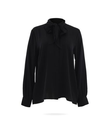 Repeat Seidenbluse mit Schuppe Schwarz 600610 2