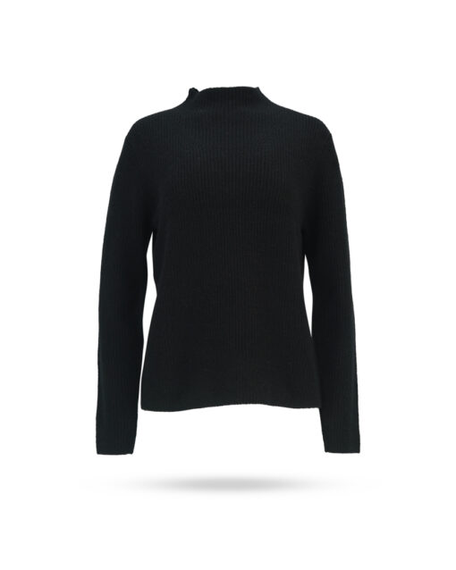 Mary Yve Cashmere Grobstrick Stehkragen Pullover Schwarz