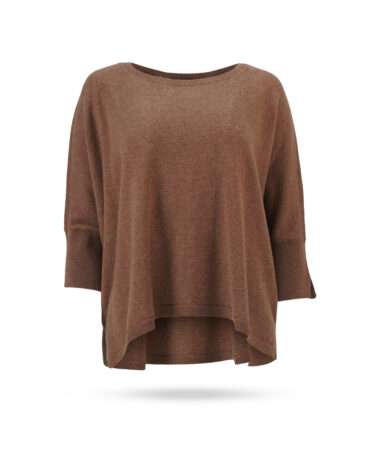 Repeat Cashmere Poncho pullover Nougat 1