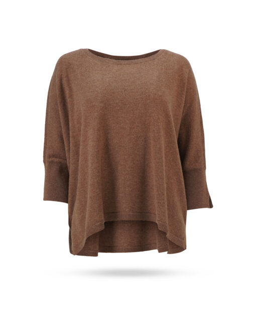 Repeat Cashmere Poncho pullover Nougat 1