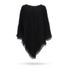 Mary Yve Cashmere Poncho Pullover mit Fransen Schwarz 50442 1
