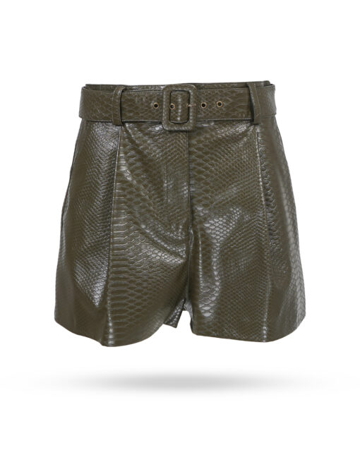 Twinset Shorts in Krokooptik Olive 2233