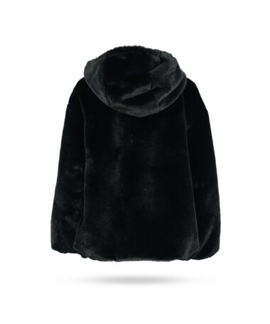 Herno Fake Fur Jacke mit Kapuze Schwarz GI0138D 9300 2