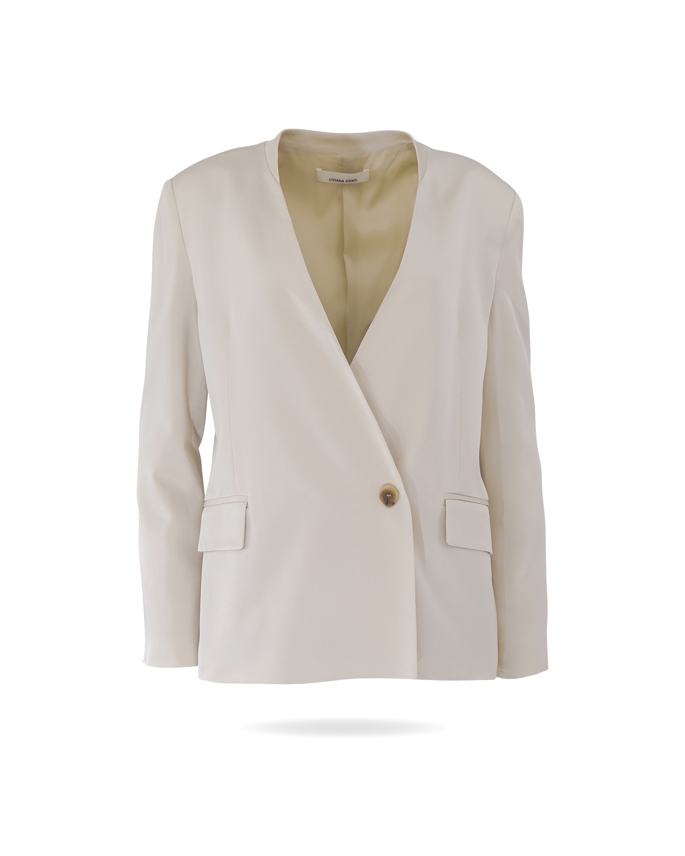 liviani conti satin blazer nude f4ss35