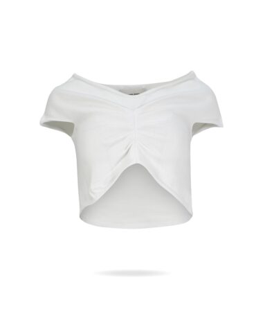 Liviana Conti Strickshirt verkurzt weiss L4SA06