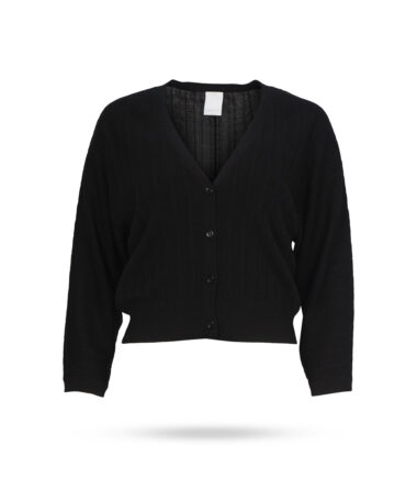 Mary Yve Plissestrick Cardigan Schwarz