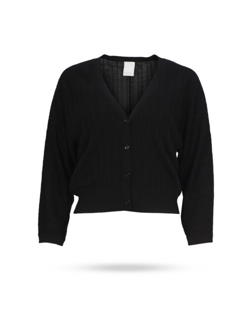 Mary Yve Plissestrick Cardigan Schwarz