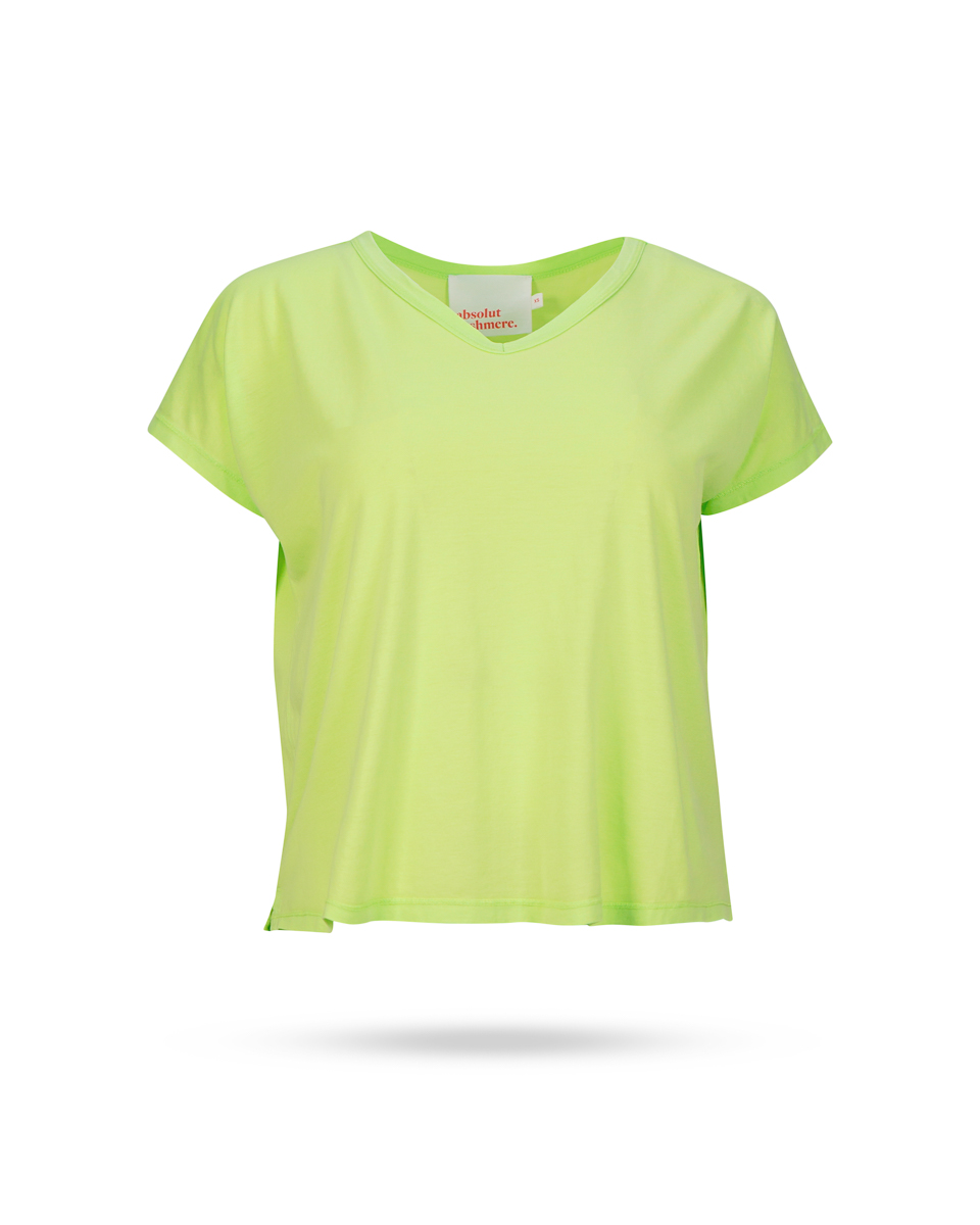 Absolut Cashmere Serra V Ausschnitt Shirt Kiwi Lemon