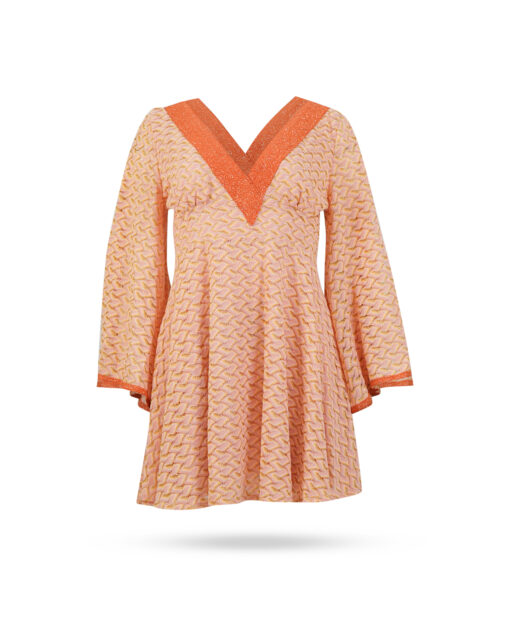 Pho Firenze Minikleid V Ausschnitt Apricot 4319114 1