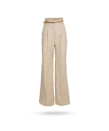 Max Mara Treviso Leinen Bundfalthose Camel 1