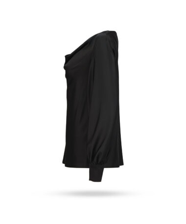 D Exterior Bluse mit Wasserfallkragen Schwarz 59703 2NERO 2