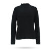 Mary Yve Cashmere Grobstrick Stehkragen Pullover Schwarz